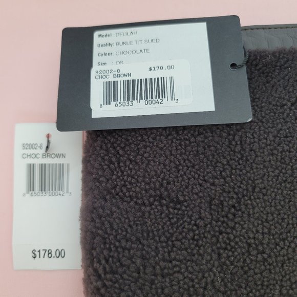 VIAVENETO Delilah Curly Lambskin Shearling Large Pouch/Wristlet- Chocolate Brown - Picture 15 of 16